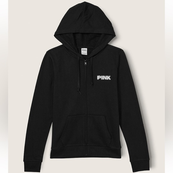 Vs Victorias Secret Pink Perfect Full Zip Hoodie Sweater Jacket Top Tropical M - Picture 5 of 7